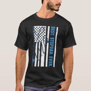 Mannen Beste Stiefvader Ooit Vissen Amerikaanse Vl T-shirt
