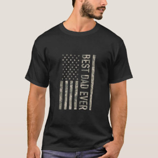 Mannen beste vader ooit Amerikaanse militaire vlag T-shirt