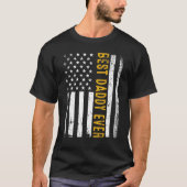 Mannen beste vader ooit Amerikaanse vlag proud pap T-shirt (Voorkant)
