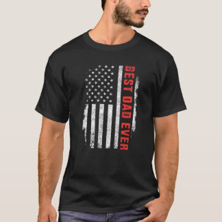 Mannen beste vader ooit Amerikaanse vlag vaders da T-shirt