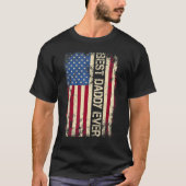 Mannen beste vader ooit Amerikaanse vlag voor vade T-shirt (Voorkant)