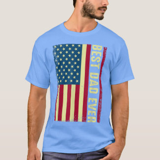 Mannen beste vader ooit vaderdag Amerikaanse vlag  T-shirt