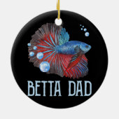 Mannen Betta Fish Betta Dad Funny Cute Pet Eigenaa Keramisch Ornament (Achterkant)