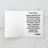 Mannen bier achtergrond Happy Birthday Kaart (Binnen)