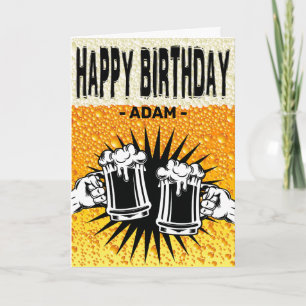 Mannen bier achtergrond Happy Birthday Kaart