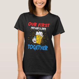 Mannen bierfles eerste vaderdag t-shirt