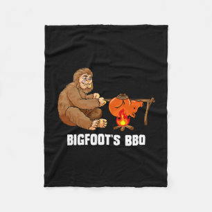 Mannen bigfoot bbq sasquatch barbecue chef fleece deken