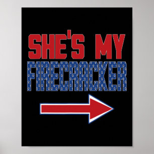 Mannen bijpassende vierde juli koppels Shirt Indep Poster