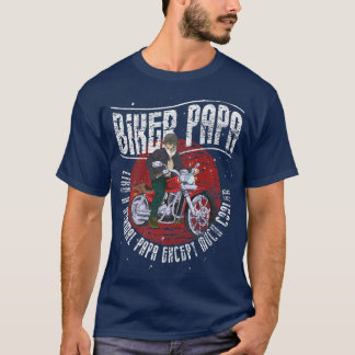 Mannen bikerpapa's, zoals een gewone papa, met uit t-shirt