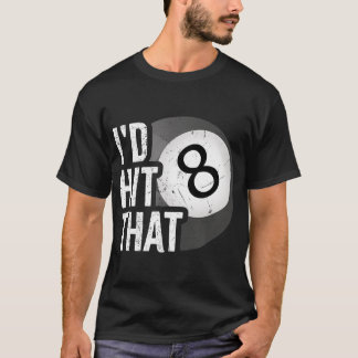 Mannen Billiards Funny ID Hit die Pool Balls Playe T-shirt