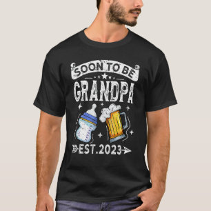 Mannen binnenkort opa 2023 retro nieuwe da t-shirt