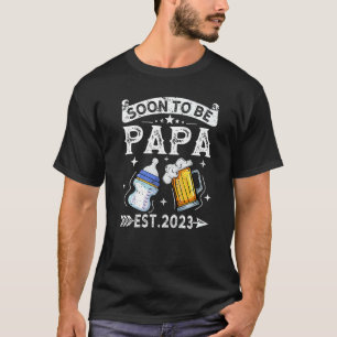 Mannen binnenkort Papa 2023  retroflector nieuwe v T-shirt