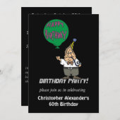 Mannen Birthday Party Kaart (Voorkant / Achterkant)