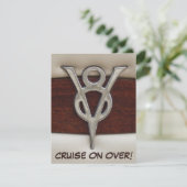 Mannen Birthday V8 Chrome Emblem Kaart (Staand voorkant)