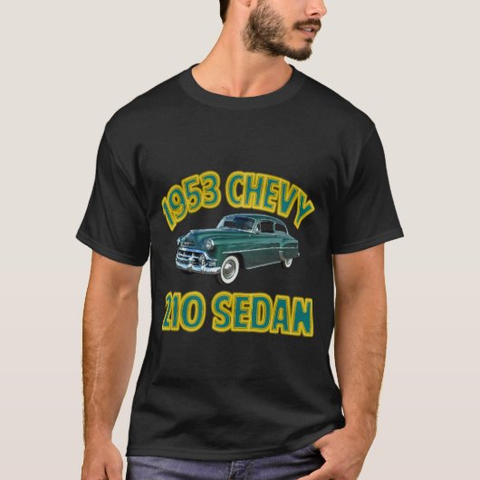 Mannen Black 1953 Chevy 210 T-shirt (Voorkant)