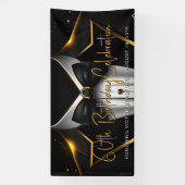 Mannen Black Gold verjaardagsfeestje Spandoek (Verticaal)