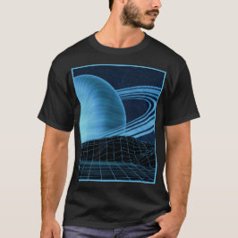 Mannen Blauw retrowave-ontwerp T-shirt