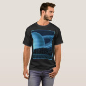 Mannen Blauw retrowave-ontwerp T-shirt (Voorkant volledig)