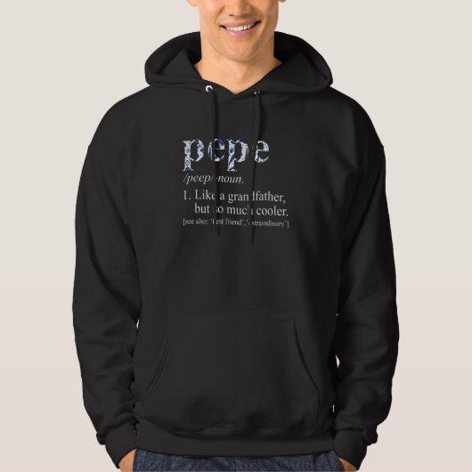 Mannen blauw Stropdas dat een wolk als grootvader Hoodie (Voorkant)