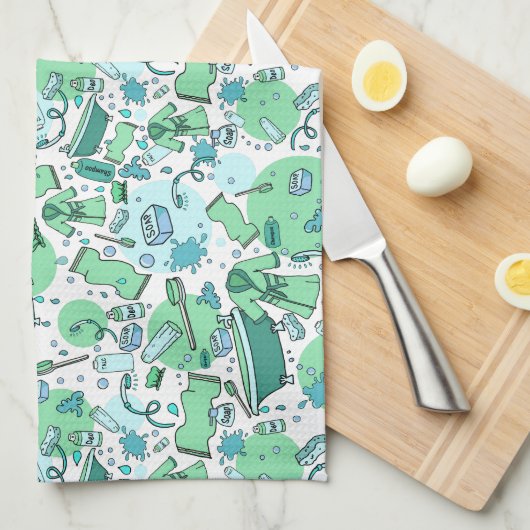 Mannen Blue Patterned Theedoek (Quarter Fold)