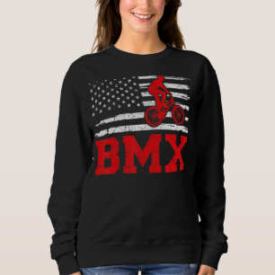 Mannen Bmx Biking Retro Style American Flag Bmx Fa Trui