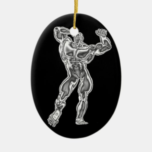 Mannen Bodybuilding Pose Ornament (Voorkant)