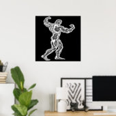 Mannen Bodybuilding Pose Poster (Thuiskantoor)