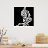 Mannen Bodybuilding Pose Poster (Keuken)