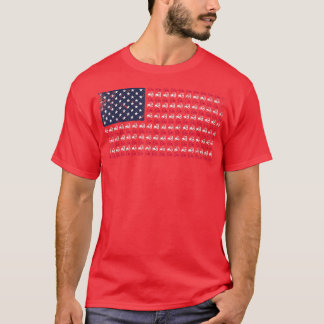 Mannen boerentractor juli 4e Amerikaanse vlag T-shirt