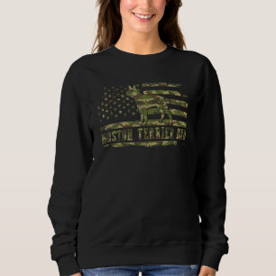 Mannen Boston Terrier Dad Camouflage American Flag Trui