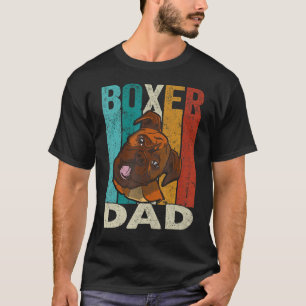 Mannen Boxer Dad Dog Retro Dog Boxer Dad T-shirt
