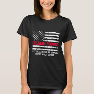 Mannen brandweerman Pop Pop USA Flag Trotse brandw T-shirt