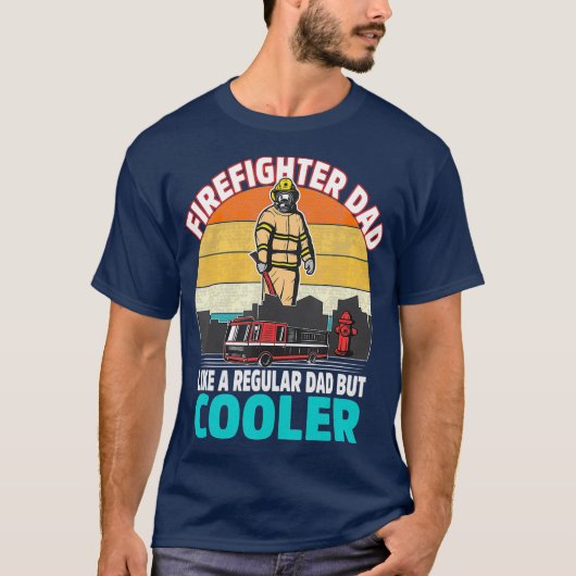 Mannen brandweerman vader normaal, koelere vaders t-shirt (Voorkant)
