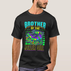 Mannen broer van Roller Girl Retro Schaatsen Rolle T-shirt