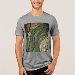 Mannen - "Bronze Green Silk Harvest" Tri-Blend Shirt