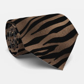 Mannen Brown Tiger Print Stropdas (Opgerold)