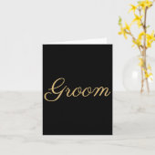 Mannen bruidegom bruiloft &amp; bruids, tan script kaart (Gele Bloem)