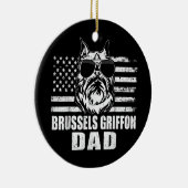 Mannen Brussel Griffon Dad Cool Retro Keramisch Ornament (Rechts)