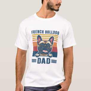 Mannen Bulldog Pap vader Retro French Bulldo T-shirt