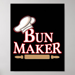 Mannen Bun Maker Halloween Couple Kostuums Poster