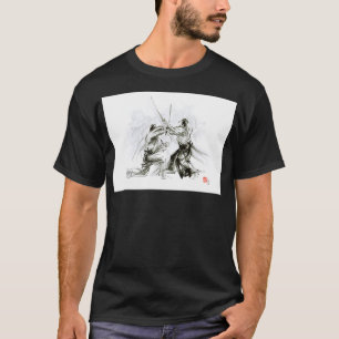 Mannen cadeauideeën aikido martial arts inkt teken t-shirt
