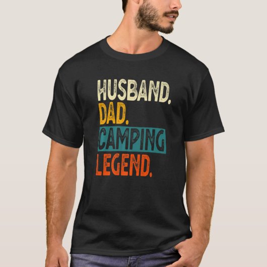 Mannen Camper Husband Pap Camping Legend Fa T-shirt (Voorkant)