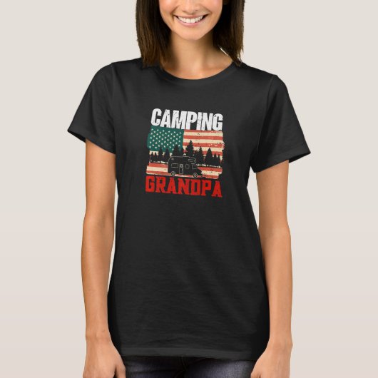Mannen Camping Opa Camper Caravan Camping 7 T-shirt (Voorkant)