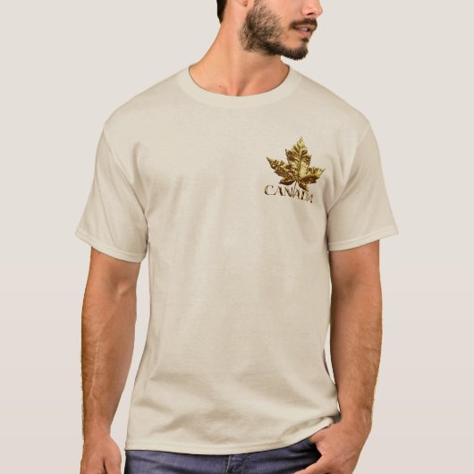 Mannen Canada T-shirt Biologisch Gouden Ezelsblad (Voorkant)