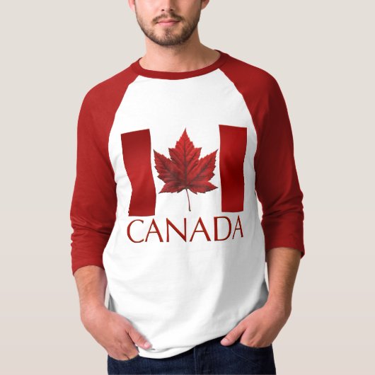 Mannen Canada Vlag Baseball Jersey Souvenir Shirt (Voorkant)
