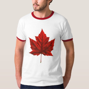 Mannen Canada Vlag Ringer T-shirt Souvenir Shirt