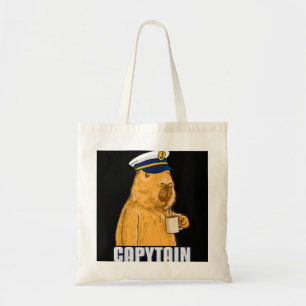 Mannen capibara bootkapitein tote bag