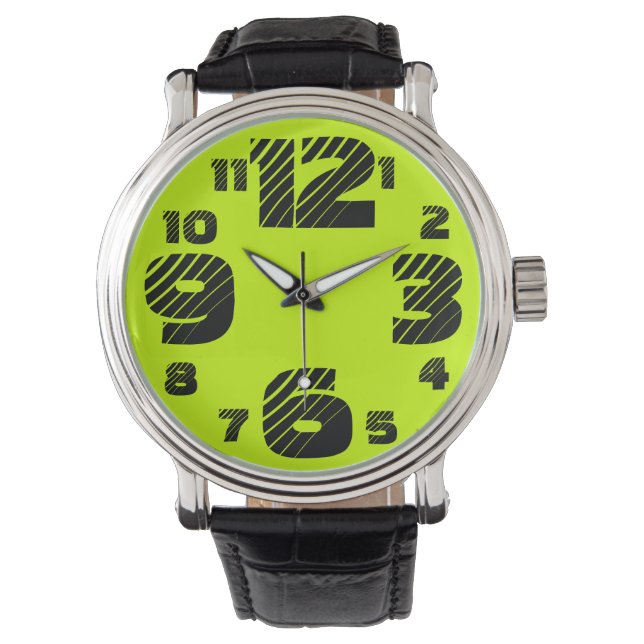 Mannen Chartreuse/Zwart Horloge (Voorkant)