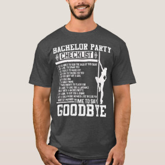 Mannen checklist van bachelor Groom Groomsmen Wedd T-shirt