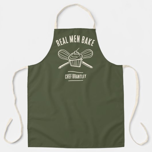 Mannen Chef Aangepaste naam Bakken Schort (Voorkant)